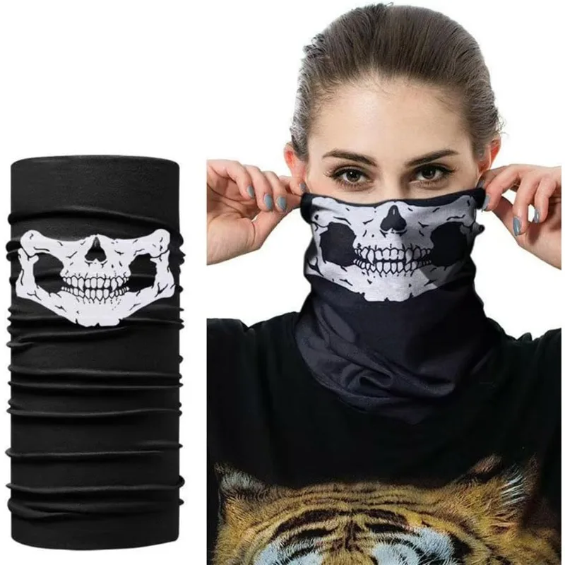 Skull Mask Gaiter Mask Hat, Halloween Mask Breathable Face Mask Seamless Balaclava Mask Hat Scarf