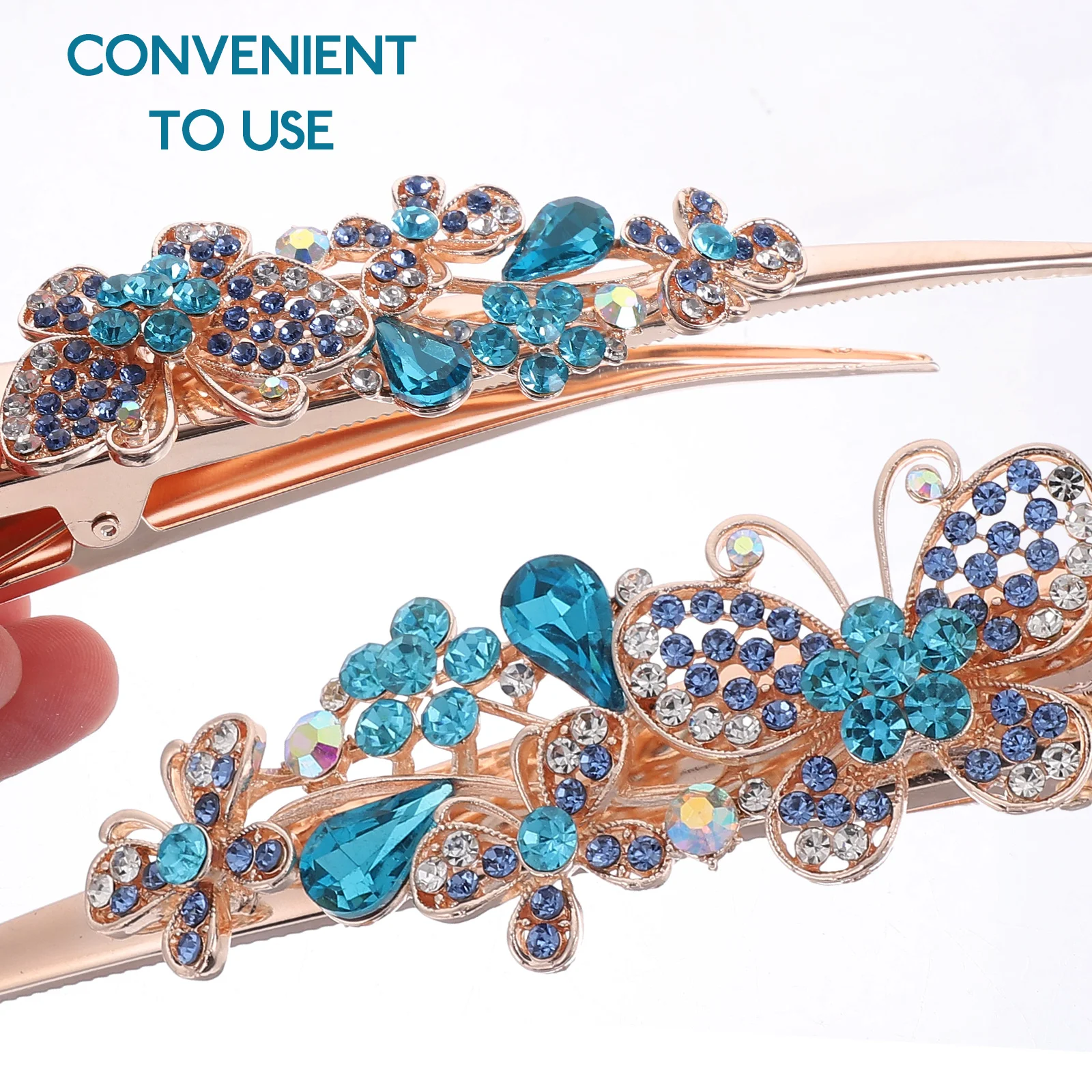 

Vintage Rhinestone Hair Clips Women Large Barrette Durable Unique Accessory Party Dance Cosplay Halloween Adult Teen Girls Fine