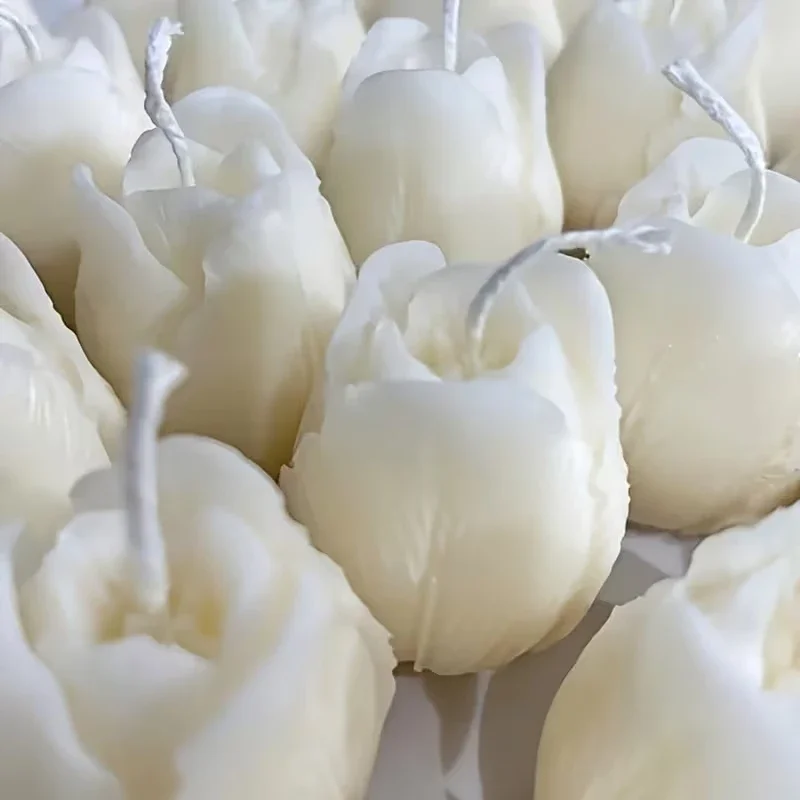 

A Top Quality 3D Tulip Flower Bud Silicone Candle Molds Aromatherapy Candles Handmade Soap Gypsum Resin Mold DIY Craft Molds