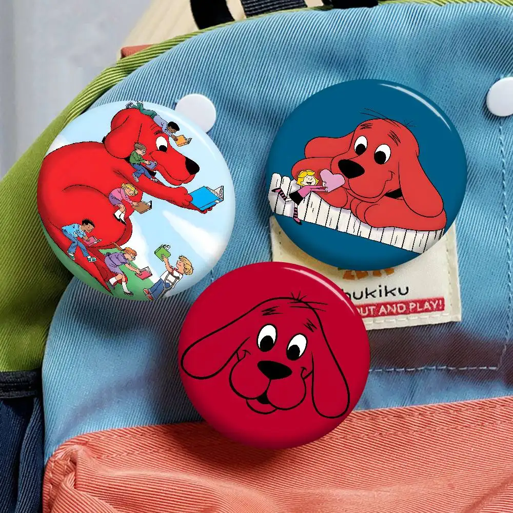 Cartoon Clifford the Big Red Dog 32/44/58MM Customizable Button Pins Cute Funny Creative Badge Jewelry Decor Gifts for Friends view 2