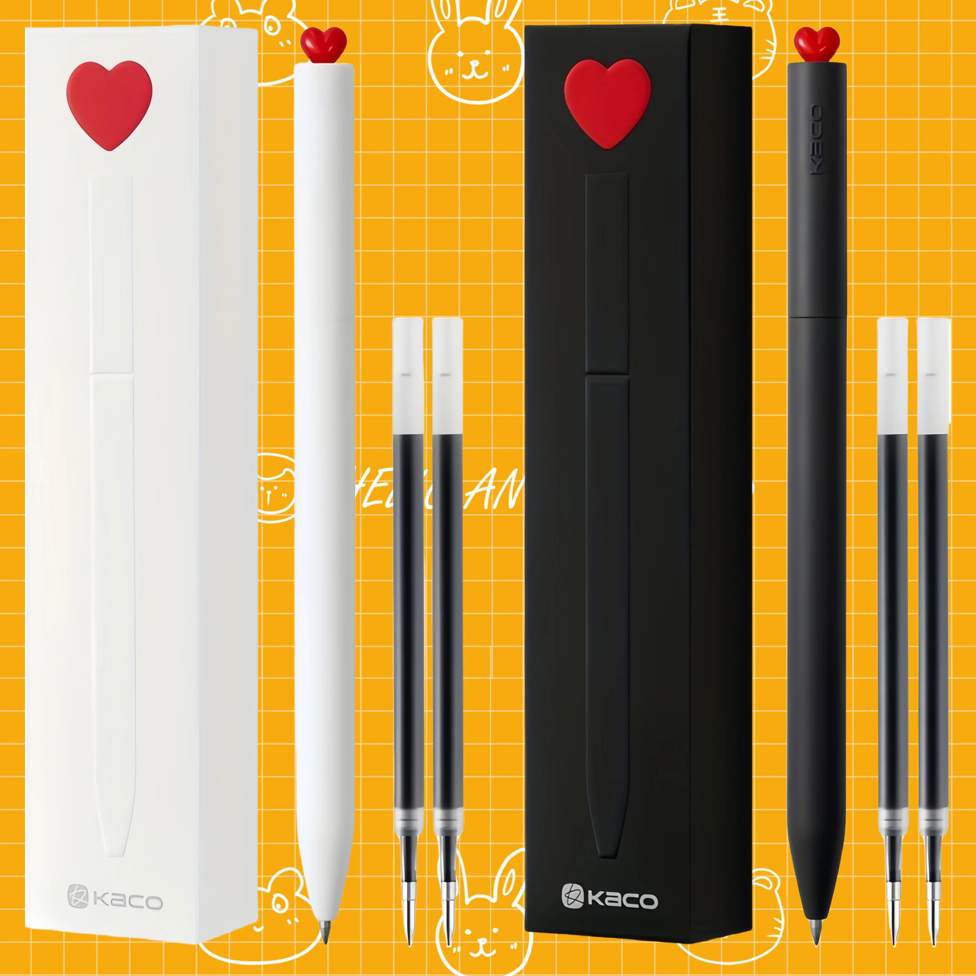 

2 упаковки канцелярских товаров «Симпатичное сердце», 4 черных стержня каждый. Быстросохнущие гелевые ручки для ежедневников, школ, вечеринок, офисов.