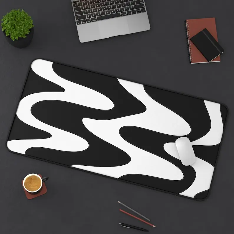 

Retro Wave Mousepad,Abstract, Trendy Workspace,Desk Accessories,Aesthetic Desk Decor, Keyboard Mat, Large Desk Mat, Office Decor