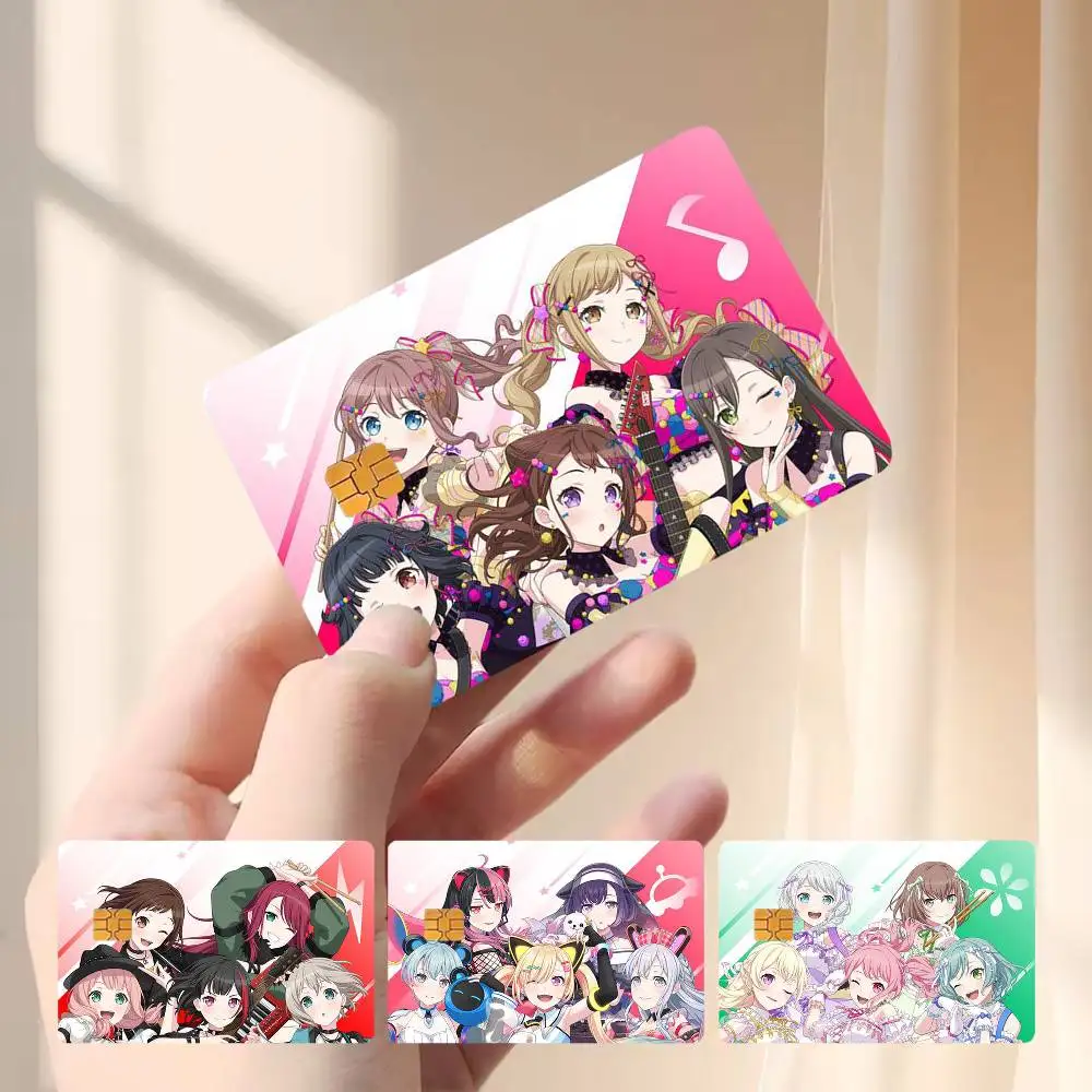 BanG Dream Poppin'Party Afterglow mygo Roselia 4pcs 1Set Card Stickers Small Waterproof Chip 4PCS Card Sticker Anti-Scratch