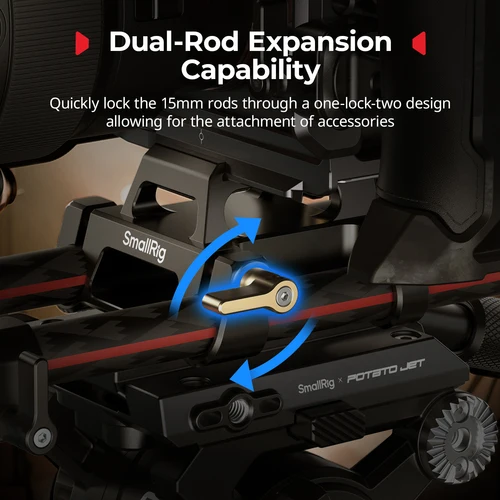 Imagen 2 del producto Kit de placa de montaje tipo Arca SmallRig con abrazadera de varilla doble de 15 mm Placa base Arca-Swiss integrada universal con placa de liberación rápida 5365
