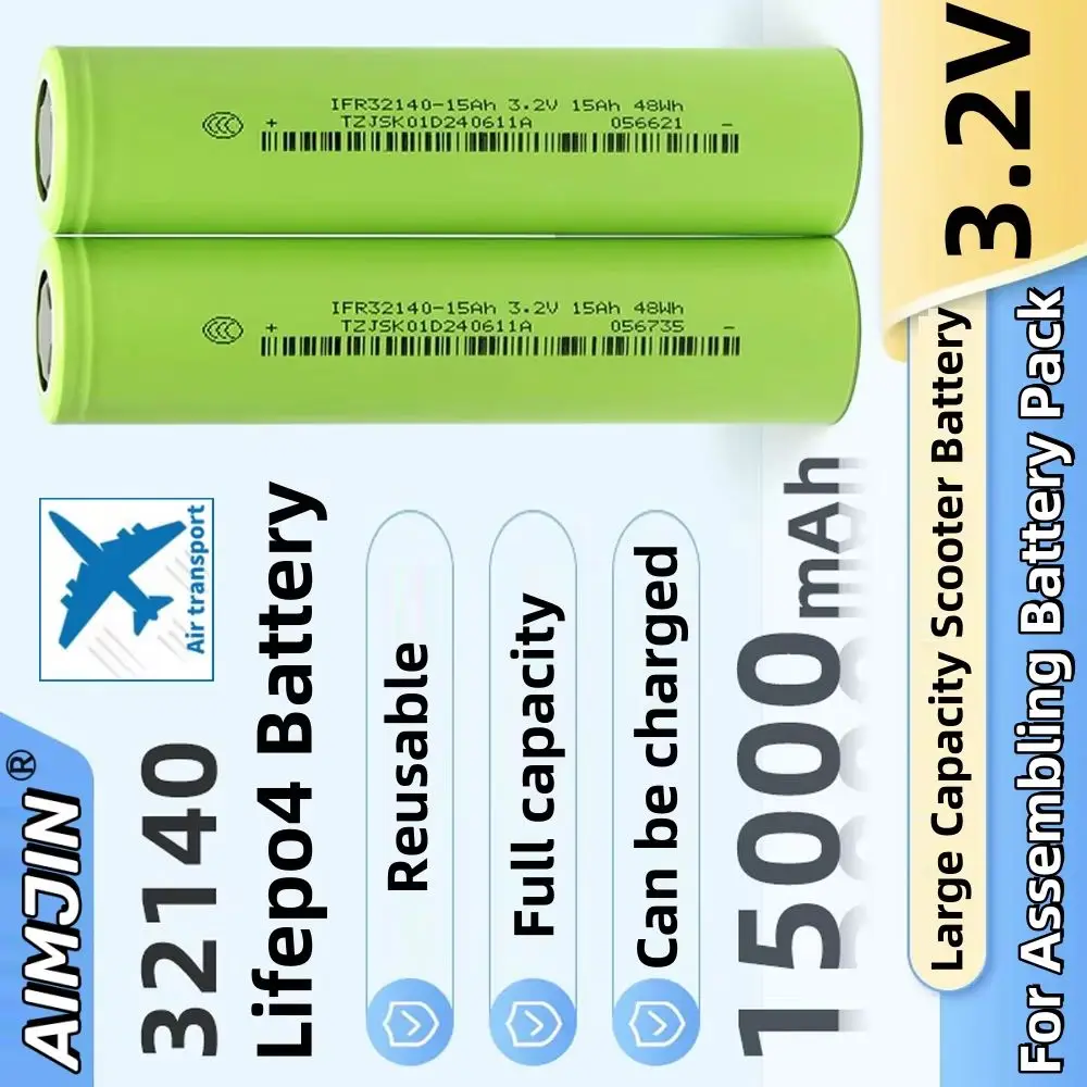 

15Ah 32140 Lifepo4 Battery 3.2V 48WH Large Capacity Scooter Battery Cell A-grade Lifepo4 32140 Eve for Assembling Battery Pack
