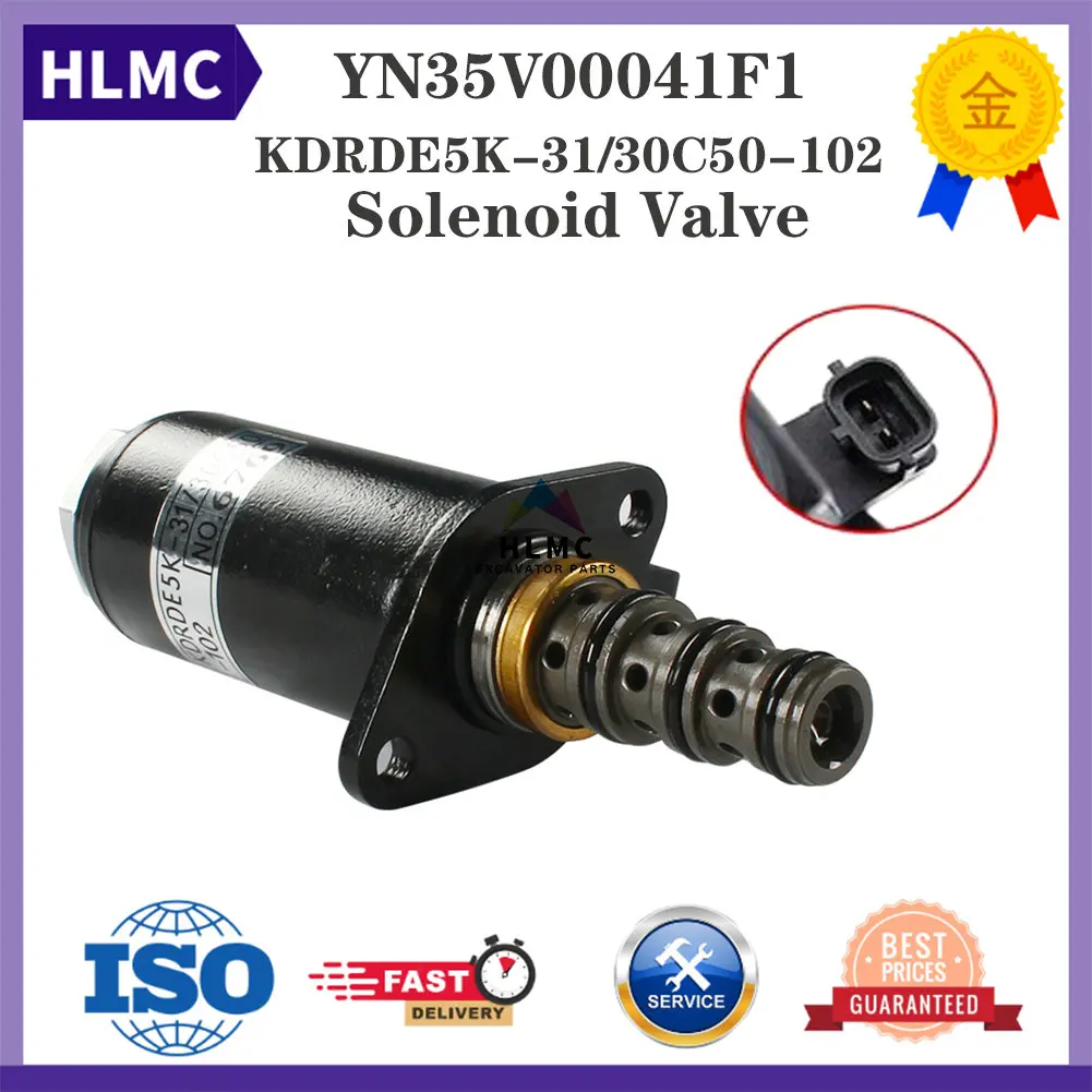 

YN35V00041F1 KDRDE5K-31/30C50-102 SK200-6E Hydraulic Pump Solenoid Valve Excavator Accessories For KOBELCO