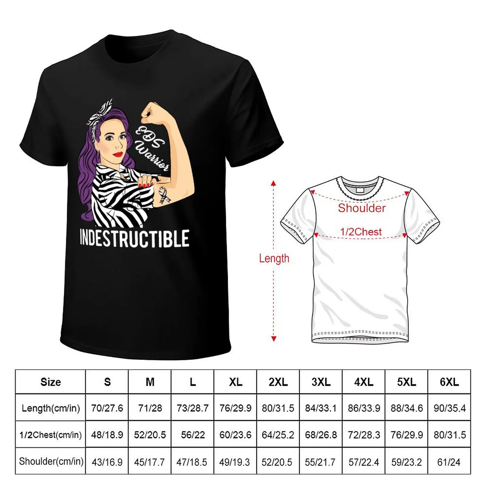 Ehlers Danlos Syndrome EDS Warrior Indestructible Awareness T-Shirt t shirts for man slim fit T-Shirt