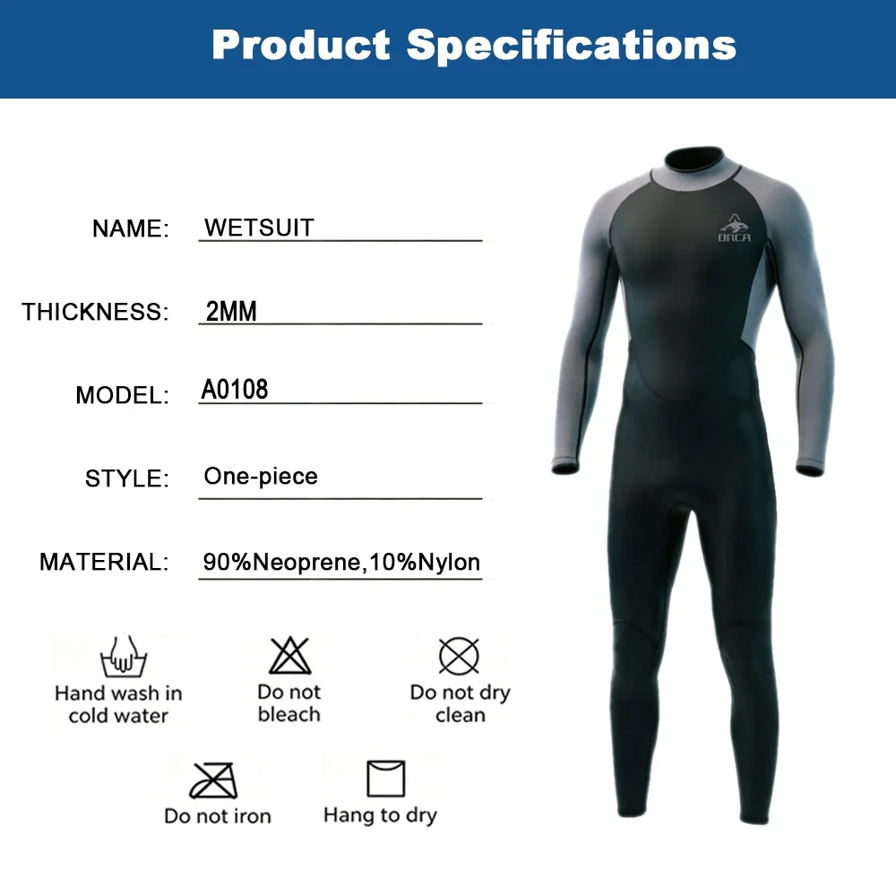 Wetsuits 2mm Neoprene Diving Surfing Suits Snorkeling Kayaking Spearfishing Freediving Swimming Full Body Thermal Ke