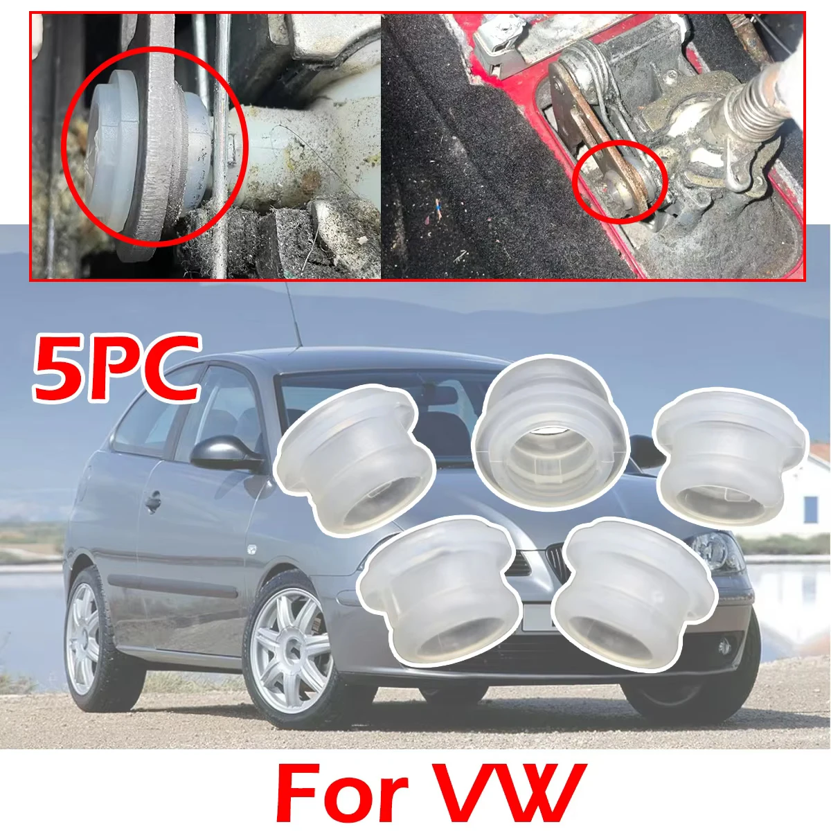 

5X Manual Gear Shift Lever Cable Bushing Repair Gearbox Selector End Linkage Rubber Sleeve For Saveiro Spacefox Jetta Polo Golf
