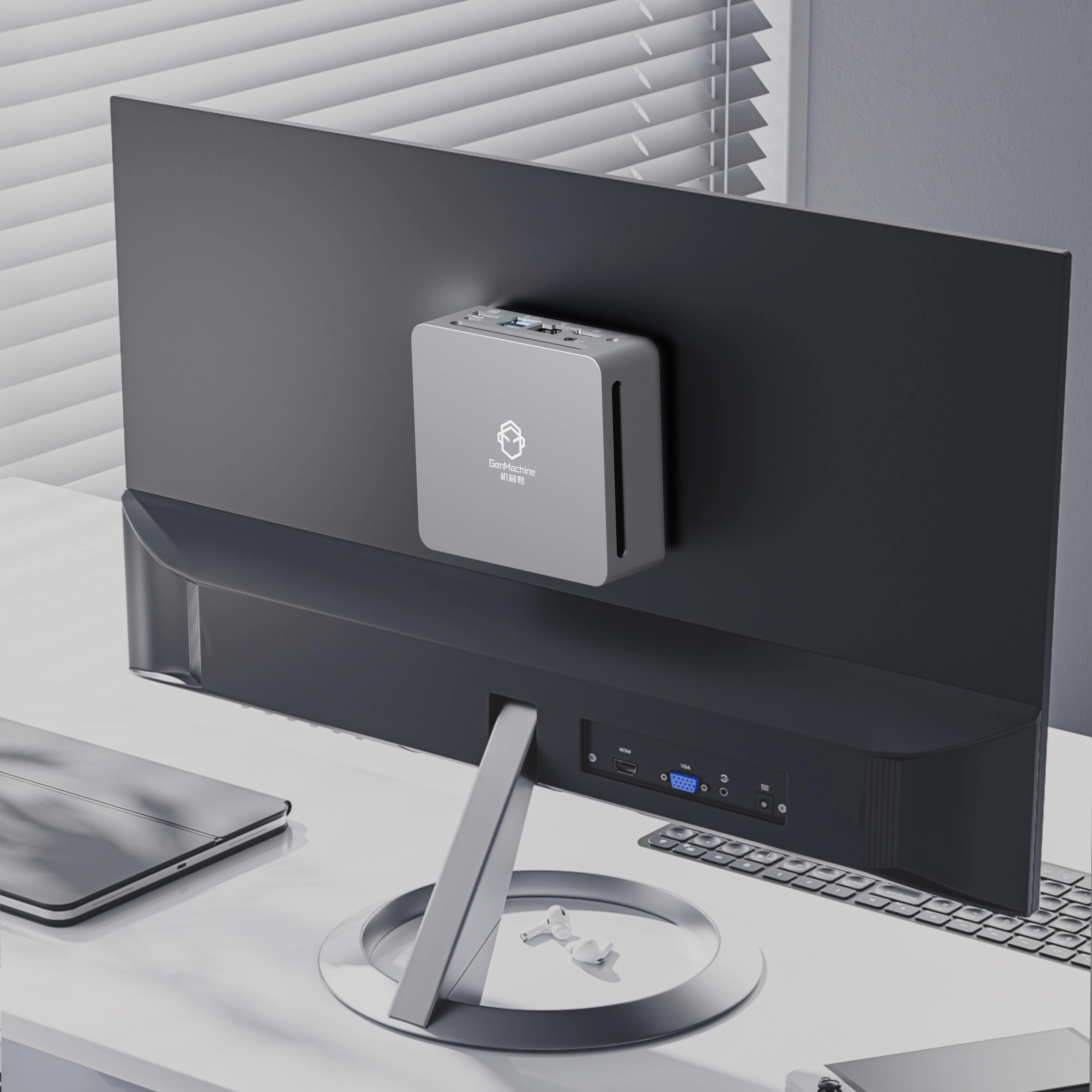 Nuovo GenMachine AMD Ryzen3 R3 7330U MINI PC Windows 11 4 Core 8Threads DDR4 3200Mhz 256/512GB M.2 SSD WIFI6 BT5.2 Gioco per PC desktop