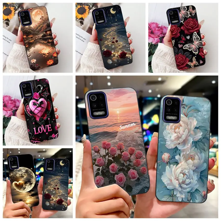Para LG K52 K62 2020 funda trasera suave de silicona para LGK52 K 62 2020 funda de teléfono de flores de moda parachoques protector a prueba de golpes