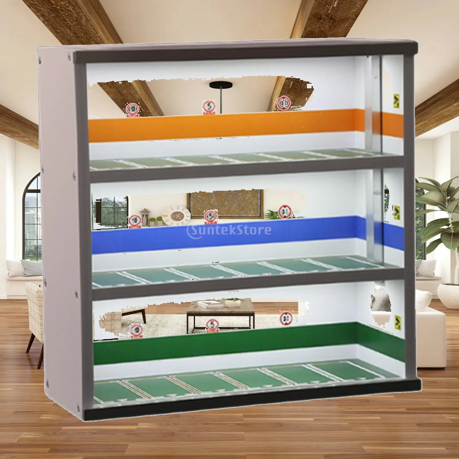 

1/64 Scale Model Car Display Case Display Box Simulated Parking Lot Scene