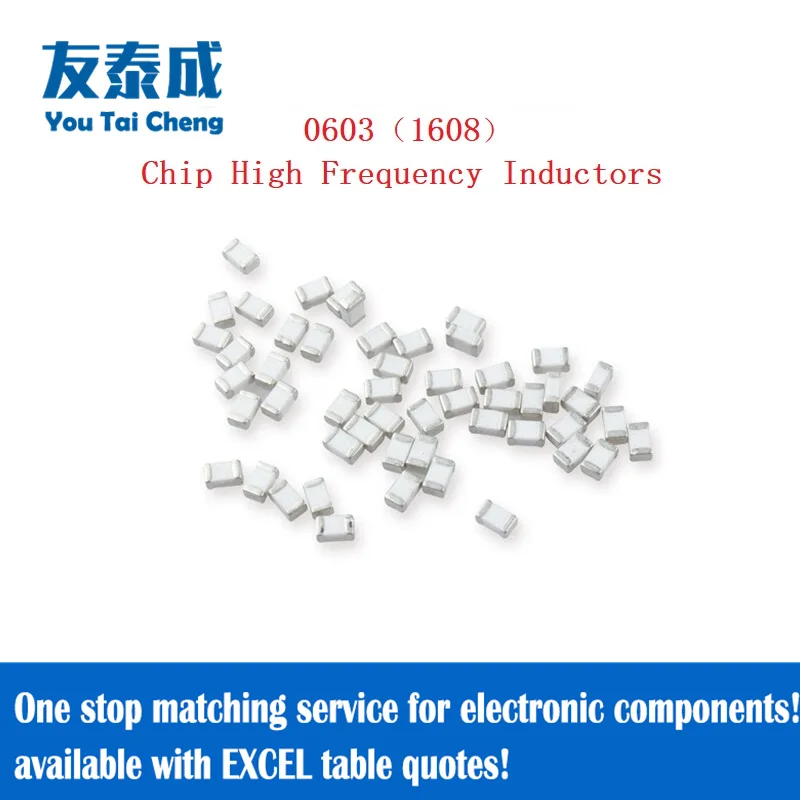 50PCS,Chip Ceramic high frequency inductors 0603 (1608) 5% 10NH 12NH 15NH 18NH 22NH 27NH 33NH 39NH 47NH 56NH 68NH 82NH 100NH