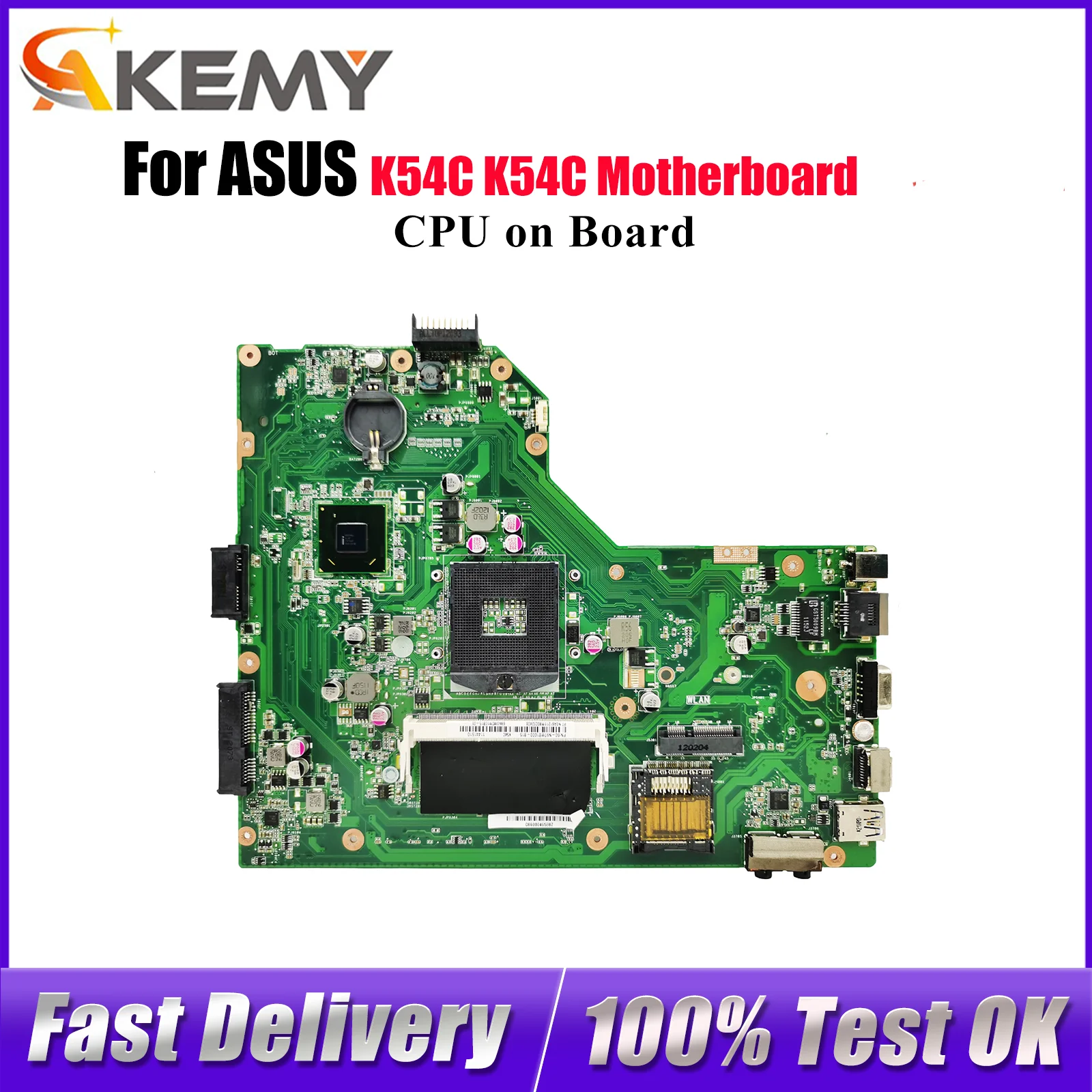 

Материнская плата K54C для ноутбука ASUS K54C K54C, материнская плата для ноутбука с процессором Celeron, 100% тестирование, ОК, быстрая доставка, высокое качество