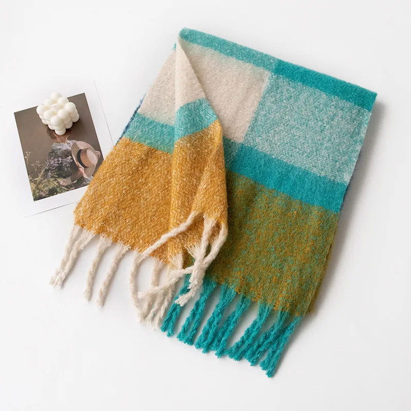 New Fashion Winter Scarf Thick Warm Solid Cape Wraps Luxury Female Pashmina Designer Brand Shawl Long Tassel