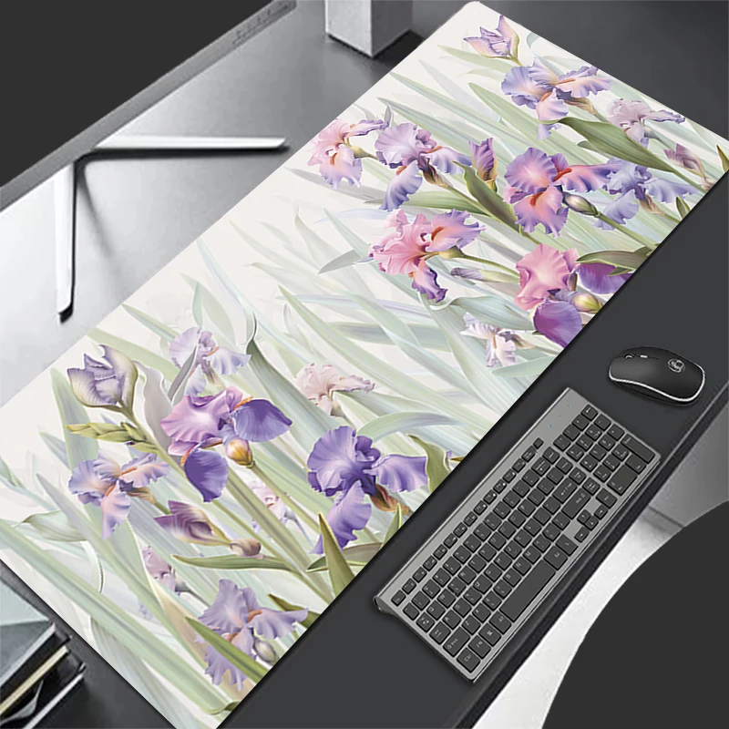 

Mouse Pad Extended Vintage Flower Pattern Gaming Mousepad With Stitched Edges Desk Mat Non-Slip Base Computer Keyboard Pad