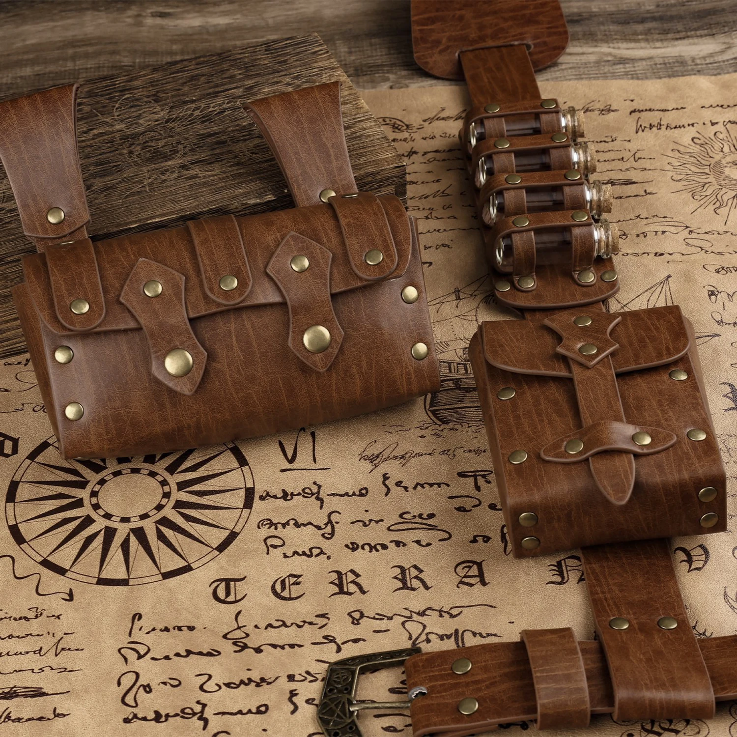 القرون الوسطى عصر النهضة حقيبة بحزام سلتيك فايكنغ عملة الحقيبة Steampunk محفظة للرجال النساء Larp تأثيري