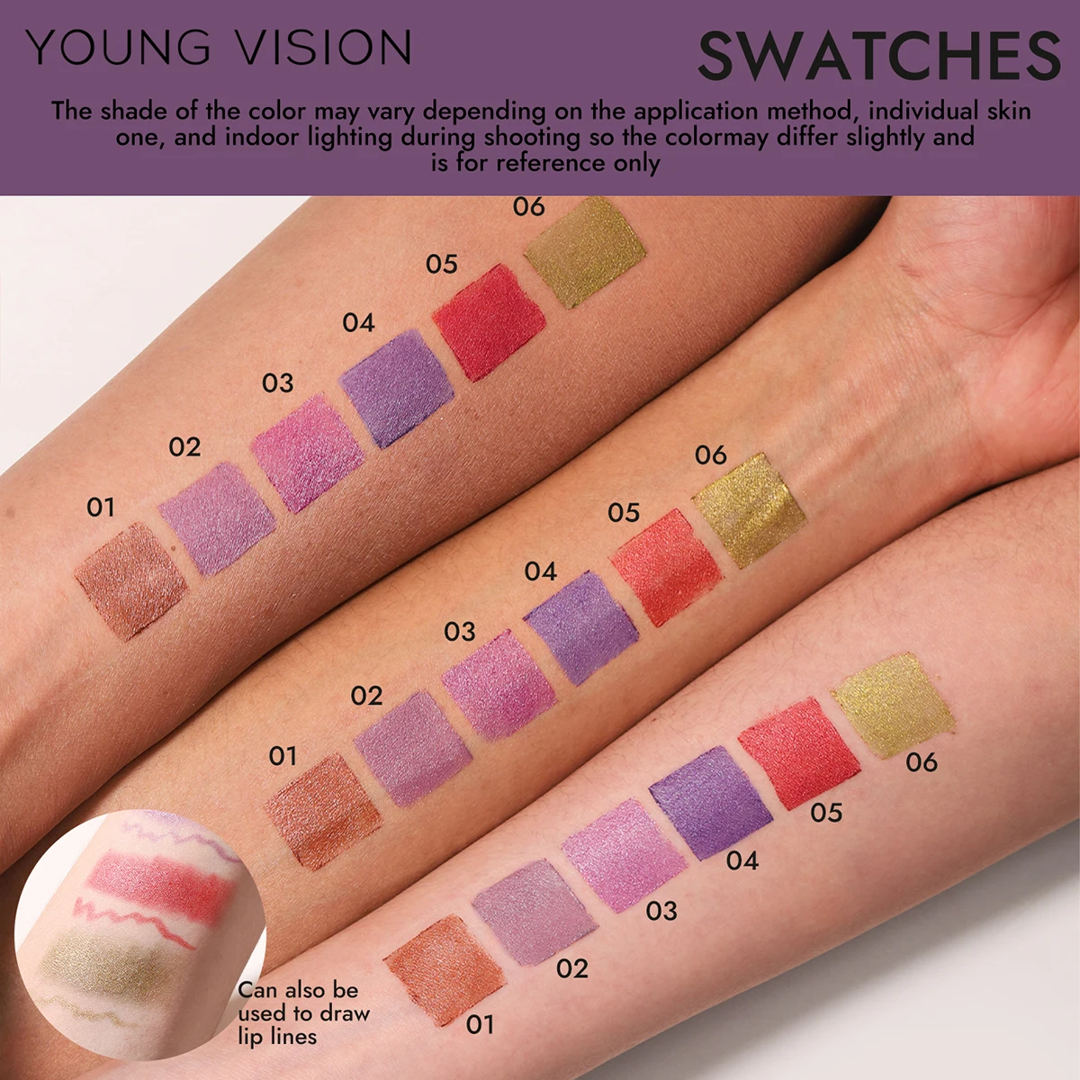 الشباب الرؤية 3 ألوان وأشار غرامة بريق أحمر الشفاه الوجه متعدد الأغراض بيرليسسينت أحمر الشفاه الشفاه بطانة امرأة ماكياج