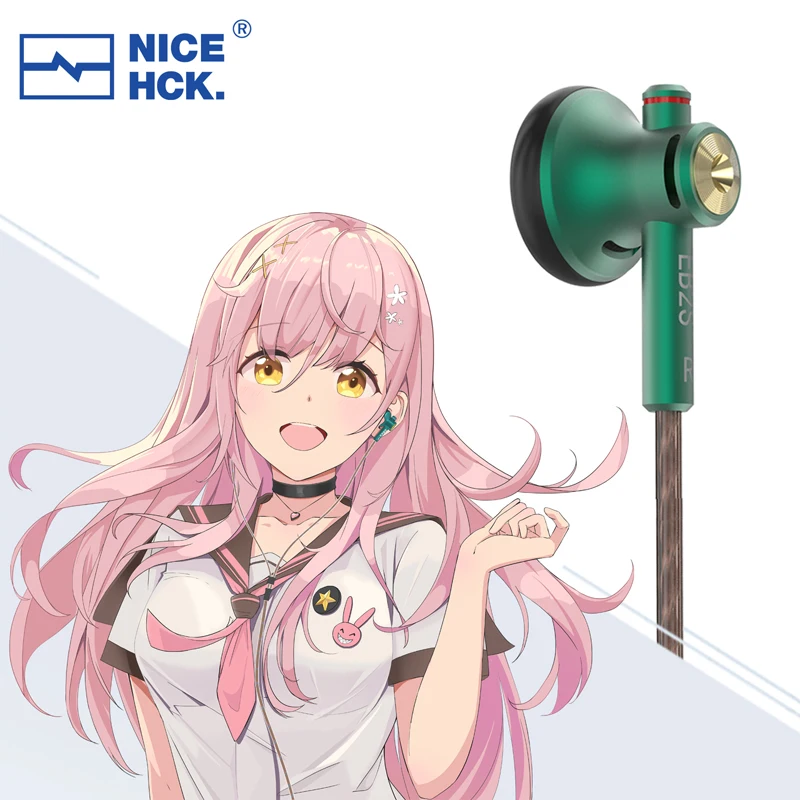 NICEHCK EB2S Cost-effective Flat-head Earphone 3.5mm Earbud 15.4mm Dynamic Driver HIFI Vocal In-ear Headset With Microphone