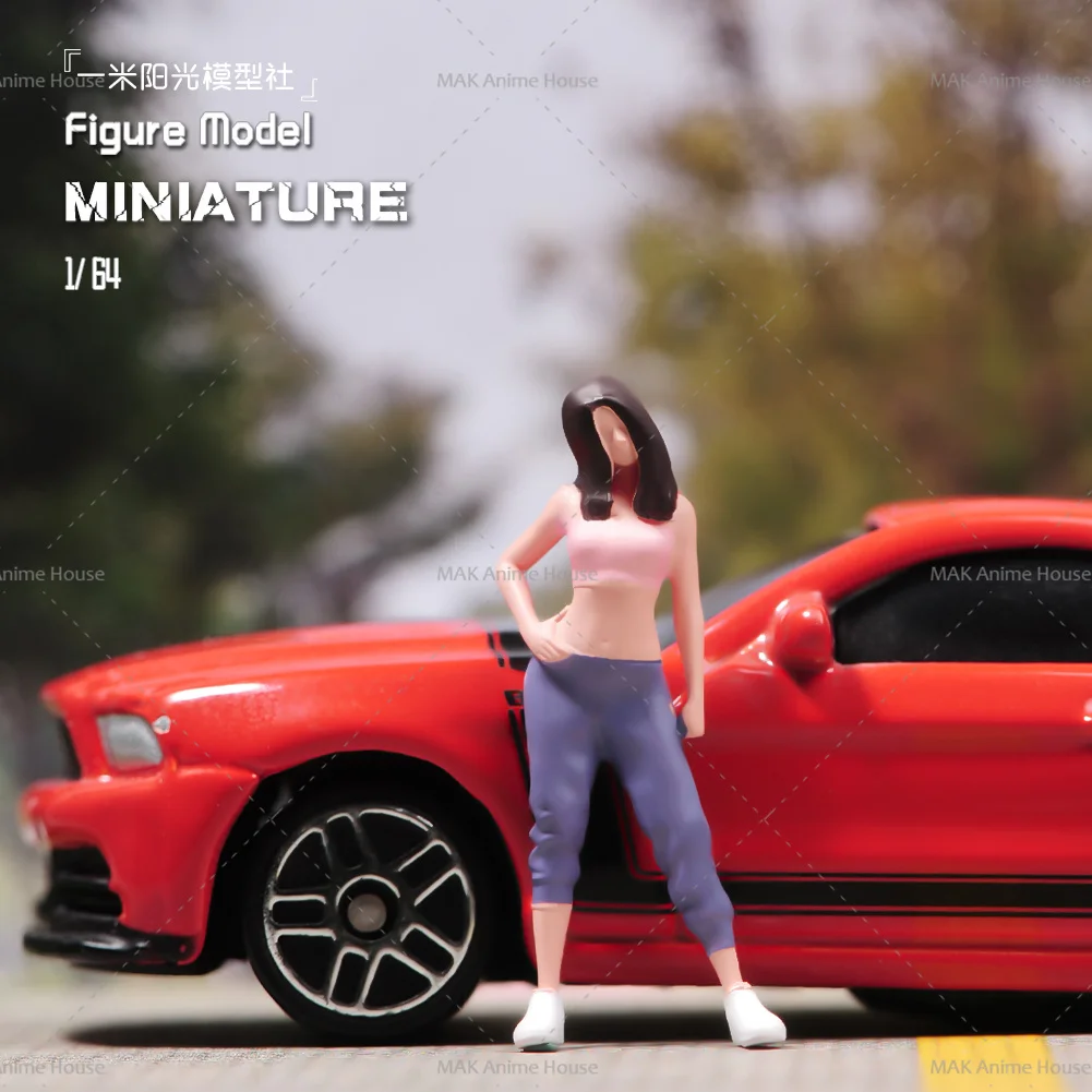 Miniature Figure 1/64 Police Take Sexy Casual And Cute Photos Male Female Diorama Doll Creative Street Scene Props Car Toys