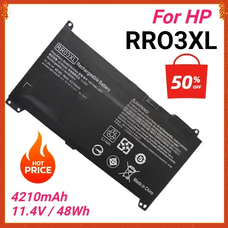 RR03XL Laptop Battery for HP ProBook 440 435  470 450 455 430 435  470 HSTNN-PB6W HSTNN-UB7C HSTNN-LB71 851477-832 48Wh  3 Cells
