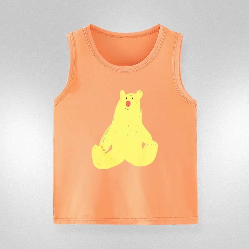 Kids Summer Tank Top 2025 Cotton Graphic Tees for Baby Girls Sleeveless Kids Tops Toddler Children Shirts Boys T-Shirt