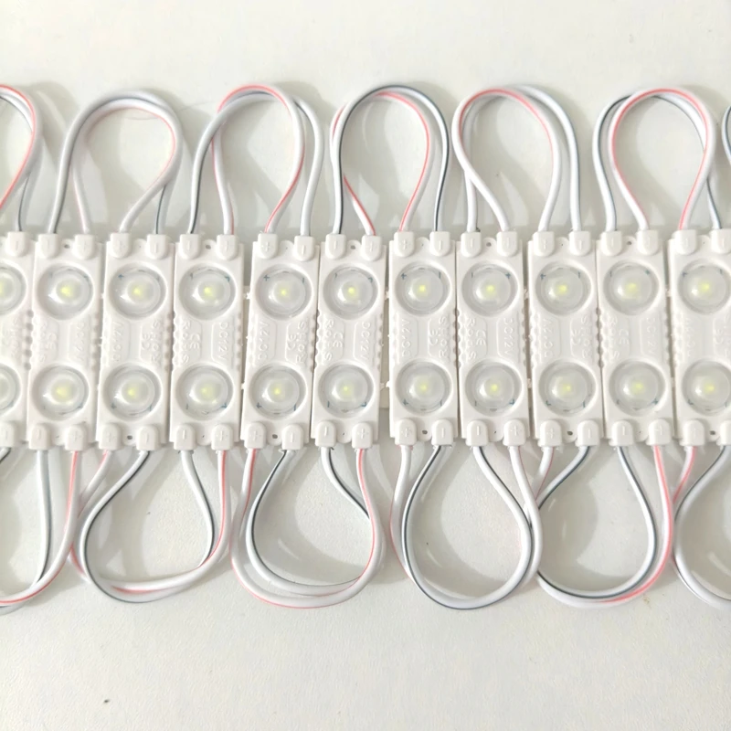 20PCS LED module 12v 3led 1.2w smd2835 led module injection len cool white red lightbox Advertising Channel Letter Building