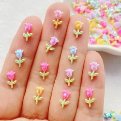 50Pcs Mixed Colorful Rose Bouquet Nail Art Flat back Rhinestone Bead Scrapbook DIY Manicures Appliques Accessories Crafts