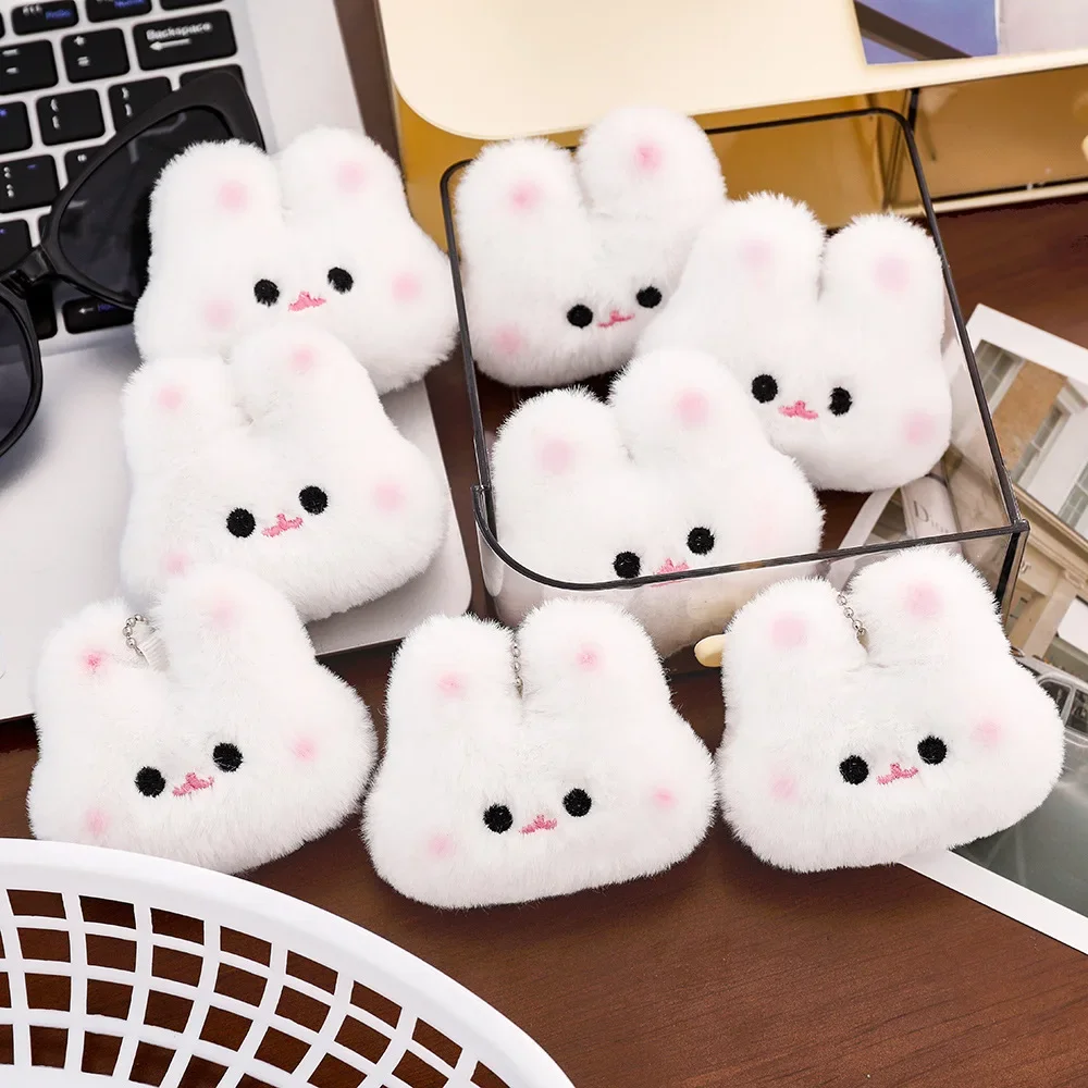 سلسلة مفاتيح أرنب لطيفة مع بومبون رقيق وأرنب ، سلسلة مفاتيح حلية ، خاتم ساحر على الحقيبة ، قلادة سيارة ، دمية أفخم ، بيع بالجملة #4