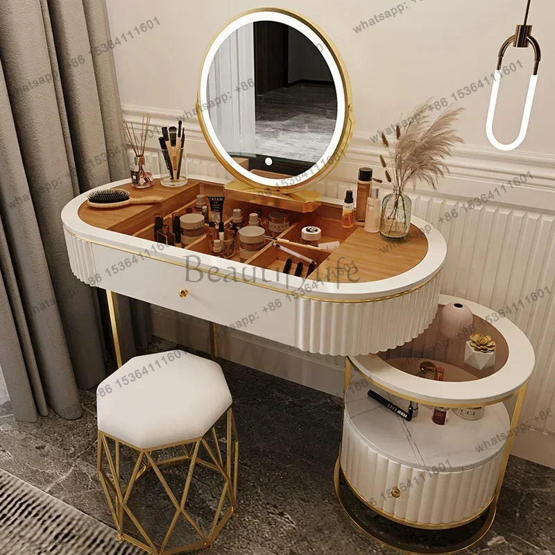 FG Luxury Charm Dressing Table Luxury Nordic Salon Drawer Nordic Dressing Table Mirror Chair Storage Coiffeuse Furniture Makeup
