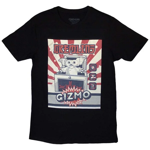 Vtg Black GREMLINS Gizmo Japanese Advert Black Shirt - Adults Unisex T shirt