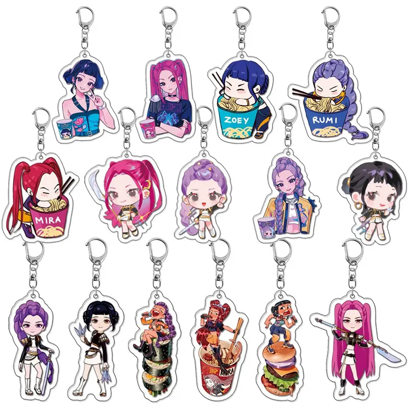 

Cute Cartoon Acrylic Keychains Kpop Demon Hunters Huntrix Saja Boys Tiger Acrylic Keyrings Bag Pendant Accessories Keychain Gift