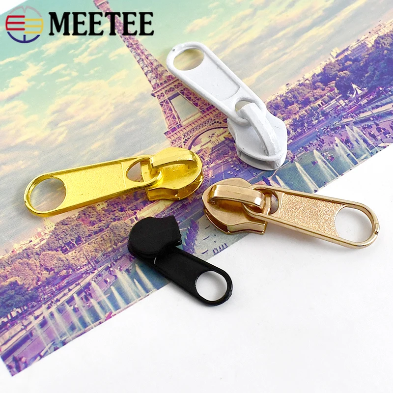 10-50Pcs 3# 5# Nylon Zipper Slider Plastic Zippers Pulls Handbag Clothes Zip Heads Replacement Zips Repair Kit Sewing Accessory
