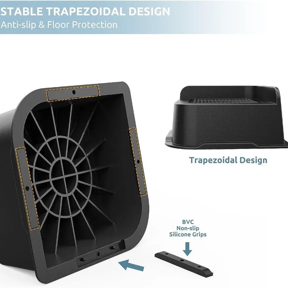

Подставки для кровати высотой 4 дюйма, набор из 4 предметов, большая опора, каркас кровати, подъемник, сверхмощный квадратный дизайн, сверхмощные стояки, диван-стол