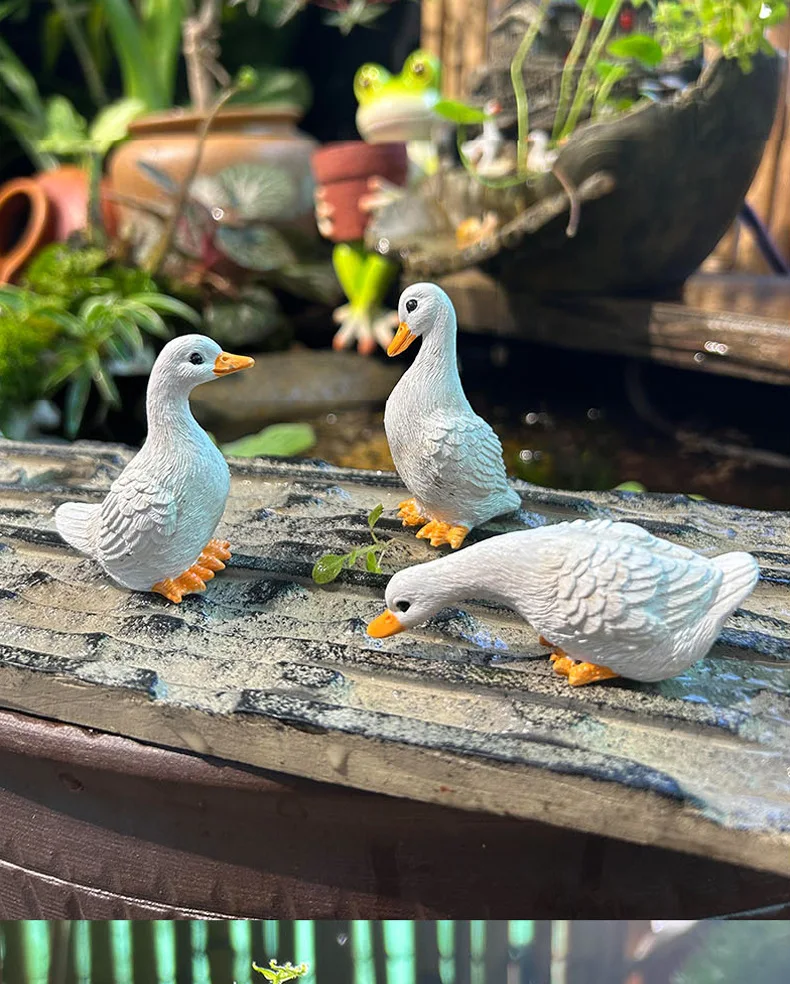Cross-border exclusive courtyard garden landscaping outdoor patio micro-landscape duck animal Call Duck ornament aquarium handma