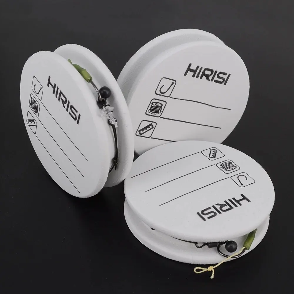 Hirisi 10pcs EVA Foam Spools Carp Fishing Rig Winders Line Leader Wire Board Winding Line Board Hook Rig Storage Pesca