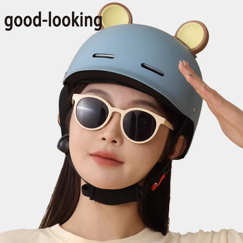 AD Men\'s Motorcycle Helmet Cute Summer Motorbike Half Face Helmets Unisex Approval Half-helmet Safety Cap Free Shipping