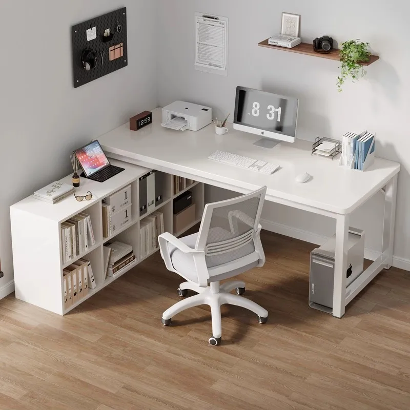Table Bedroom Girls Computer Desk Desktop Semi-Surrounded Bedside Cabinet Simple Corner L-Type Cream Wind Desk