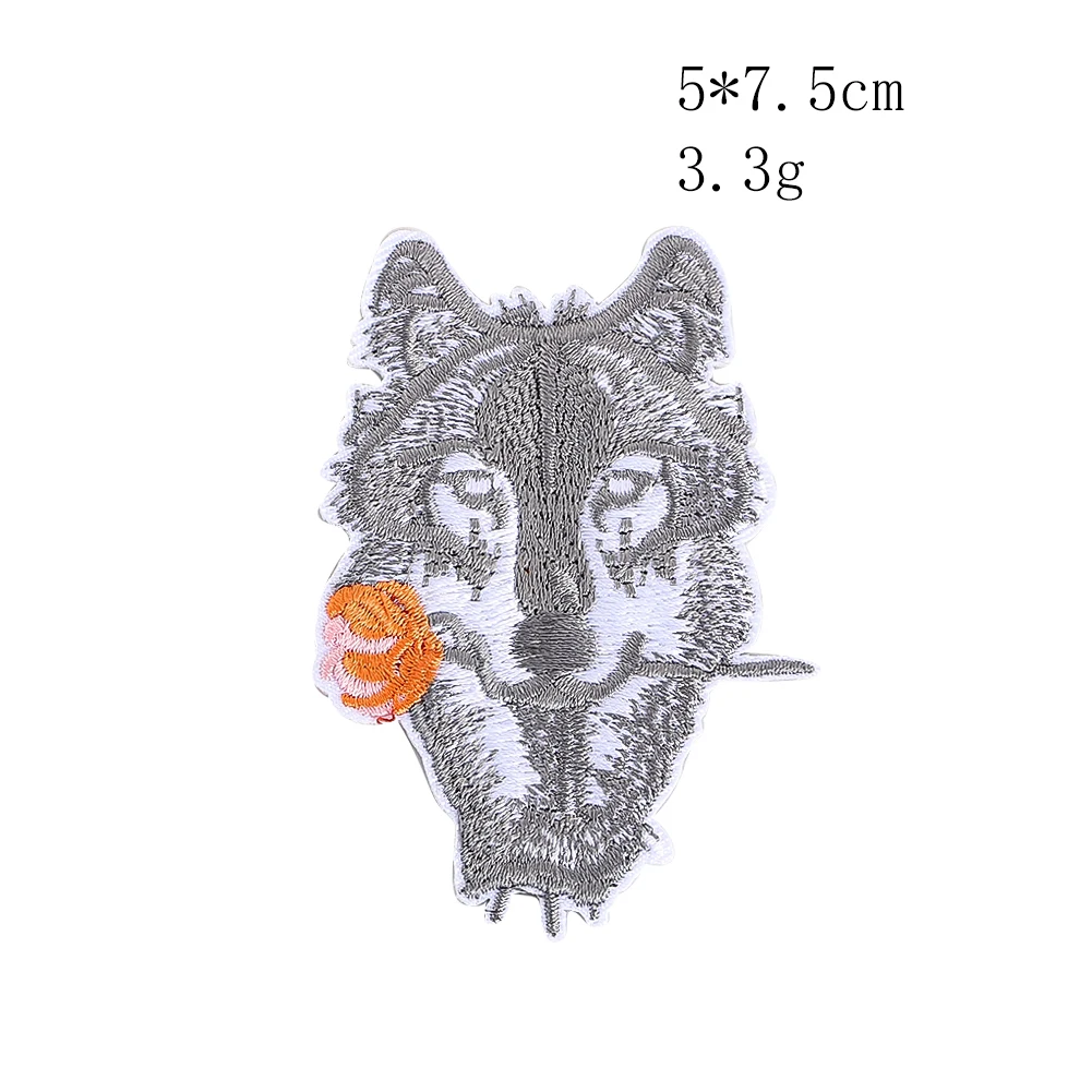 Wolfs-, Tiger- und Husky-Stickerei-Patch-Set zum Aufbügeln oder Aufnähen für Jeansjacken, Rucksäcke, amerikanischer Vintage-Stil, Tier-Abzeichen, Geschenk – Detail 4