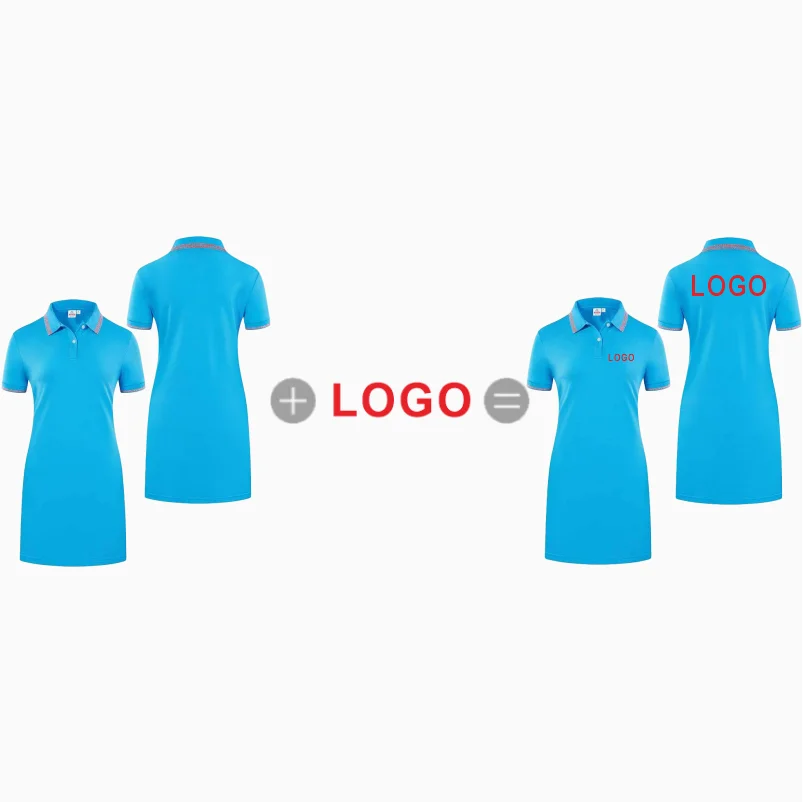 Ladies POLO mid-length 100% Cotton Lapel Golf Casual Sports Short-sleeved Skirt With Personalized LOGO Customization