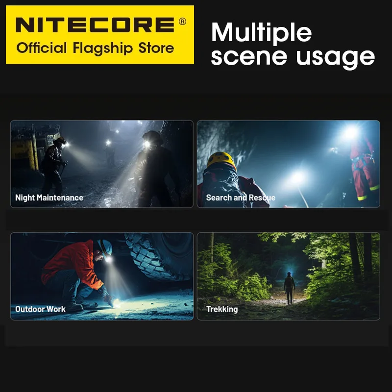 NITECORE HC70 UHE USB-C Rechargeable Work Headlamp 1600 Lumens Hiking Trekking LED Headlight, 6000mAh 21700 Li-ion Battery