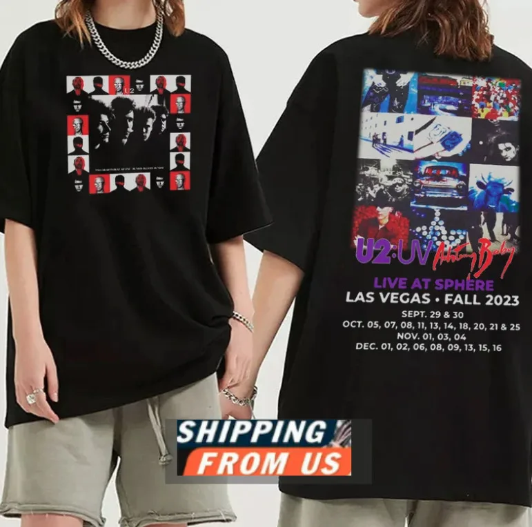 

U2 Band Tour 2023 Achtung Baby T-Shirt Sphere Shirt Live Rock Vegas Las Concert