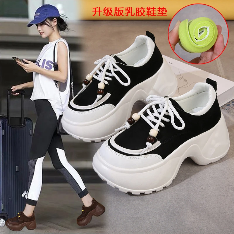 

Женская осенняя новинка 202, корейский стиль, дышащая платформа, модная повседневная универсальная обувь на толстой подошве Женская Обувь