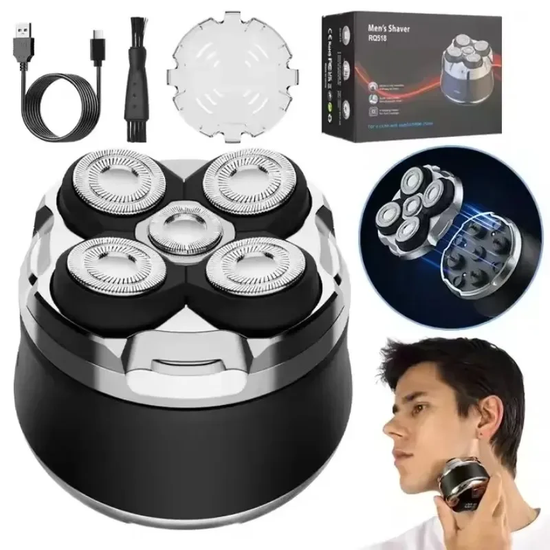 Head Shavers for Bald Men Magnetic Electric Razor Wet/Dry Waterproor Shaver Cordless Type C Electric Shaver Machine Hair Trimmer