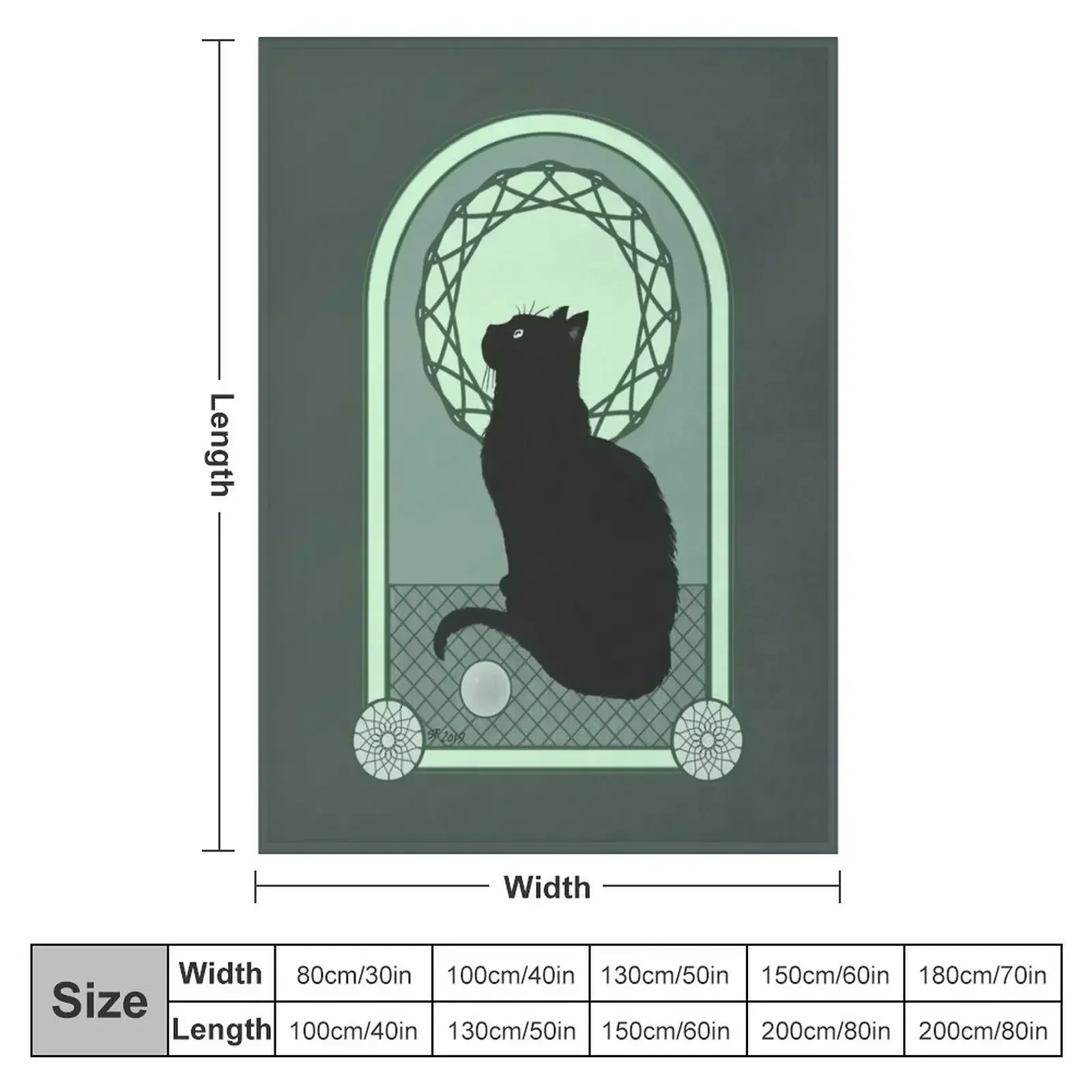Black Cat Noveau Throw Blanket heavy to sleep anime Plaid Retros Nap Comforter Blankets
