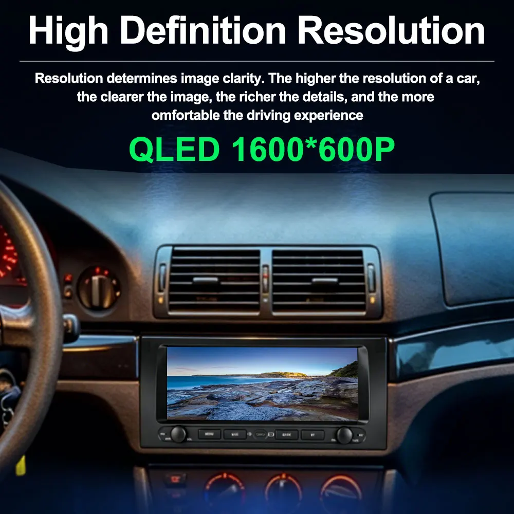 9.3 inch Android 16 DSP Stereo Car Audio Multimedia Player Head Unit For BMW X5 E39 1999 - 2006 Carplay IPS Screen WiFi No 2 din