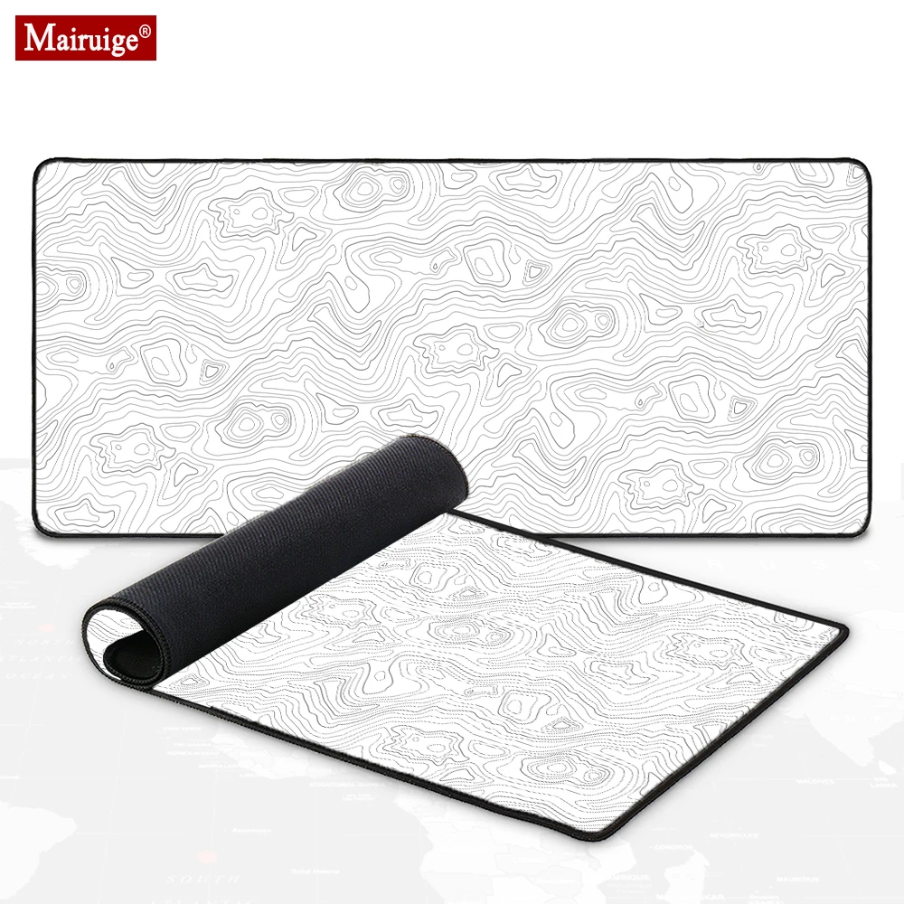 Alfombrilla de ratón grande de arte, almohadilla protectora de escritorio, blanco y negro, para mesa, Xxl