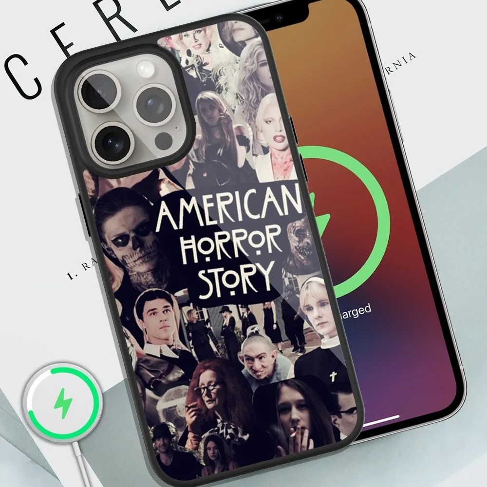 TV American Horror Story AHS 1984 Phone Case For iPhone Magsafe Magnetic 13 14 15 11 12 Pro Max Plus Glass Charging Shell