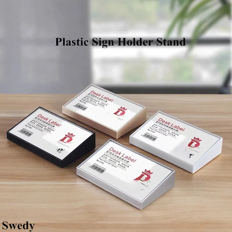 120x80mm Slant Back Plastic Acrylic Sign Holder Display Stand Table Number Name Card Holder Menu Paper Price Label Tags