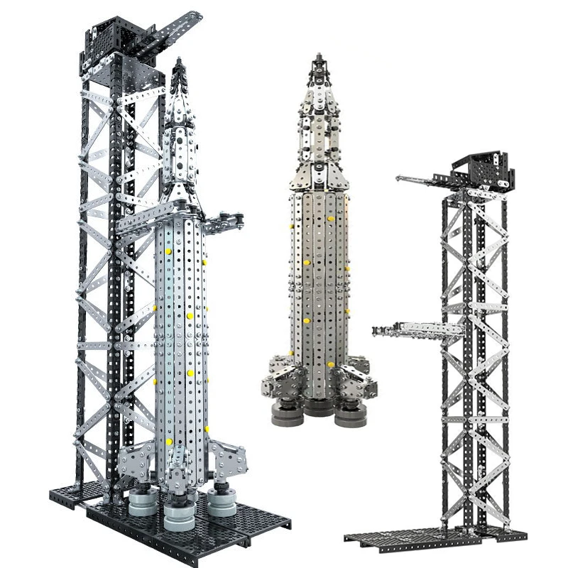 남아용 3D 금속 조립 빌딩 블록, 항공 우주 빌딩 시뮬레이션, 나사 너트 조립, 로켓 발사기 모델 장난감